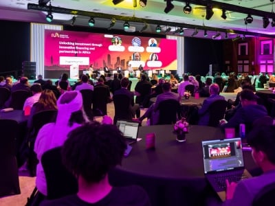 People watching a live conference