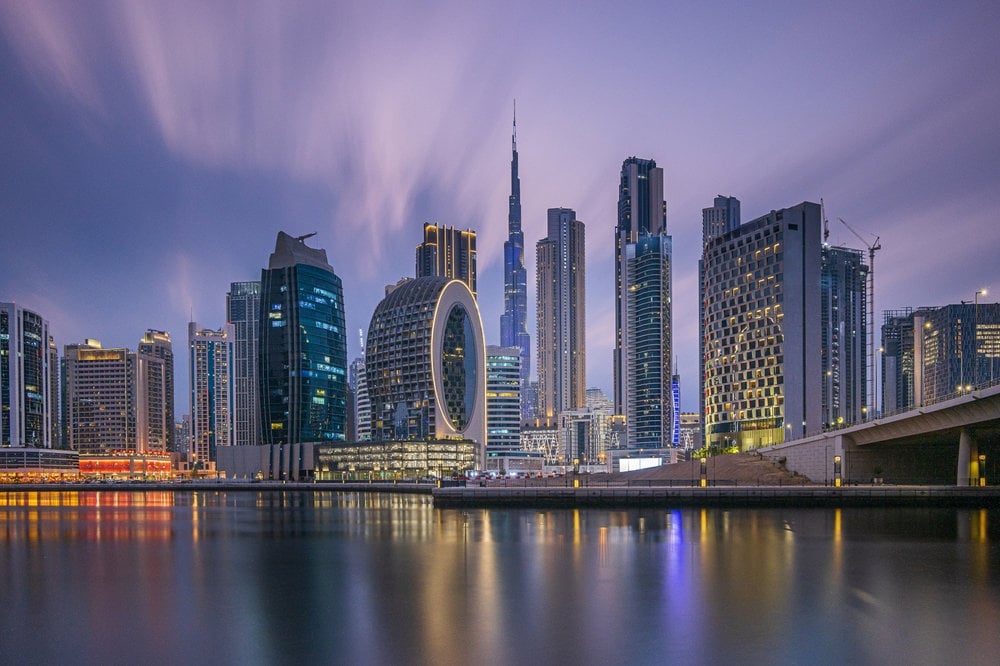 Dubai Business Bay at dusk