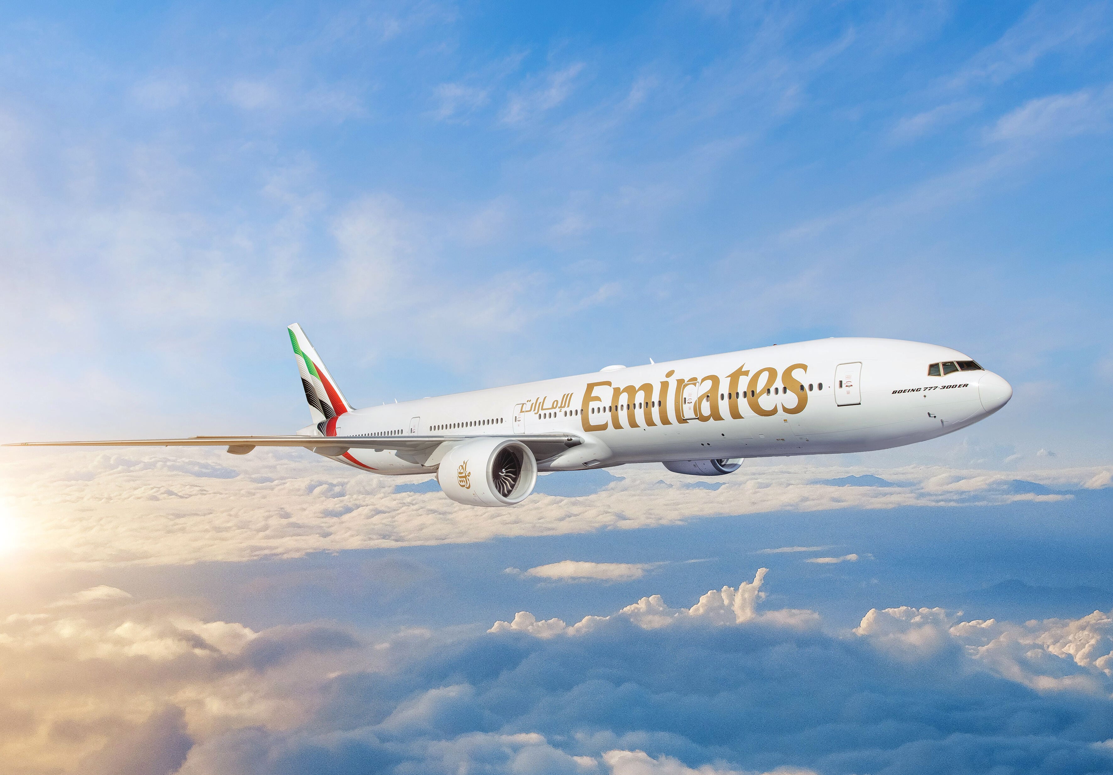 Emirates Airline aircraft in flight