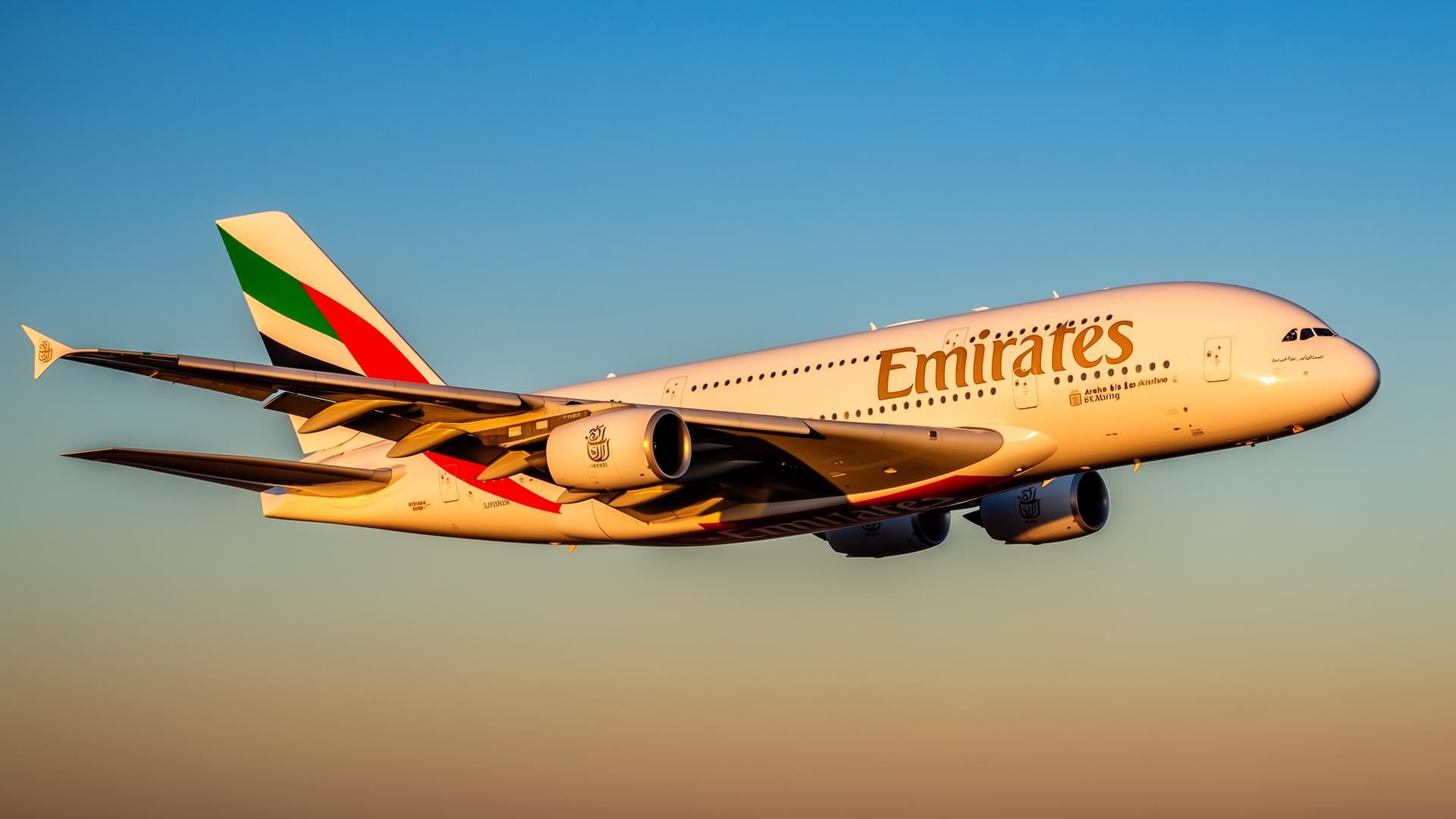 Emirates Airline aircraft in flight